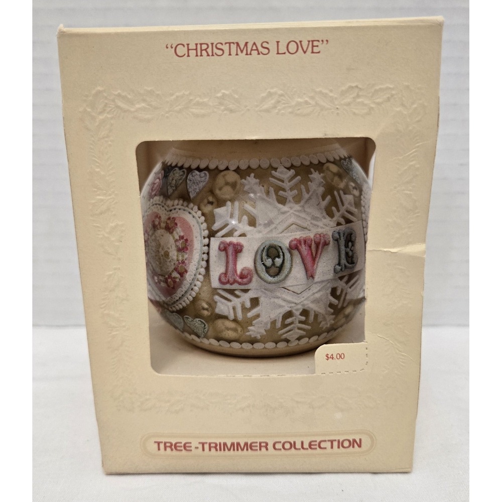 Hallmark Glass Ornament Christmas Love 1980 Holiday Vintage Christmas Ornament